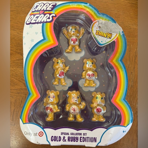 NWT Care Bears Super Shiny Gold & Ruby Edition Mini Figure 6-Pack - Picture 2 of 5
